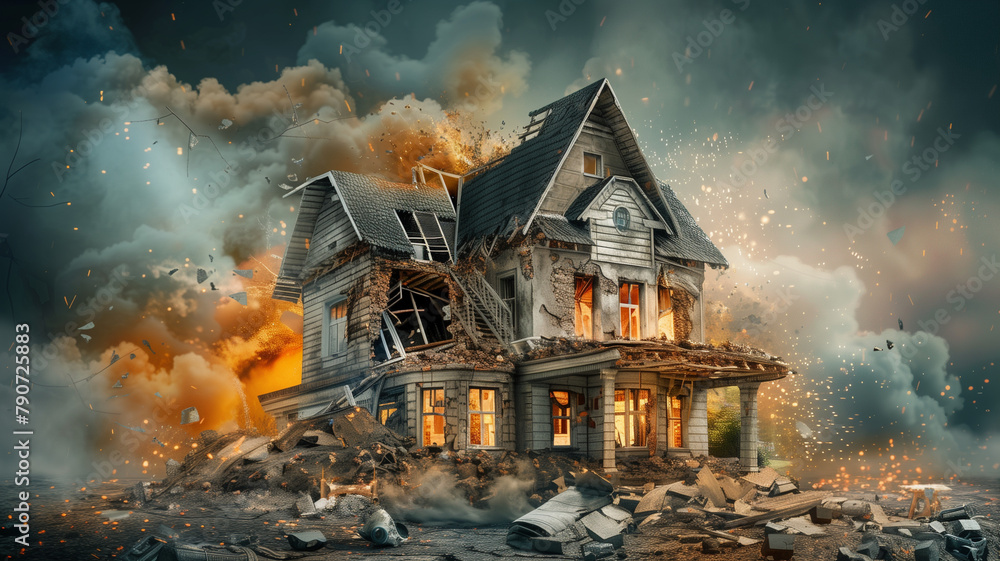 A picture of a house destroyed by fire For use in advertising home insurance 2 A picture of a house destroyed by fire For use in advertising home insurance 2