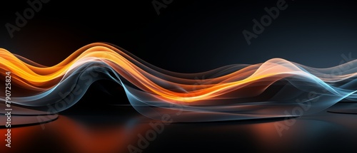 Abstract tech wave made of dark 3D prisms, minimalist design