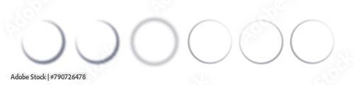 Realistic round shadow with soft edges. Gray round shadows isolated on transparent background.