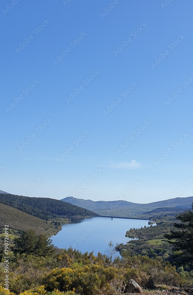 Reservoir lake Extremadura Salamanca border Spain