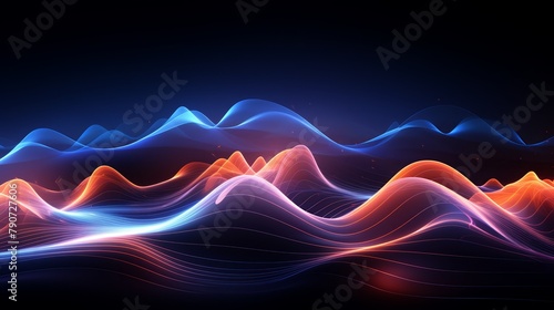 Visual sound waves emanating from an unseen source, realistic 3D, minimal,