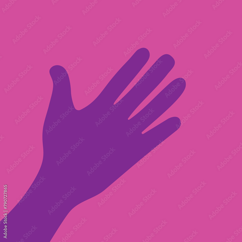Vector raised hands feminist demonstration in pink and purple colours March 8th Vector raised hands feminist demonstration in pink and purple colours March 8th