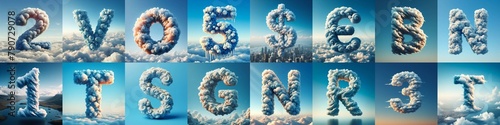 Cloud lettering. AI generated illustration © vector_master