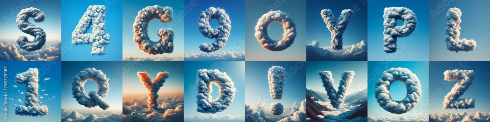 Cloud lettering. AI generated illustration Cloud lettering. AI generated illustration