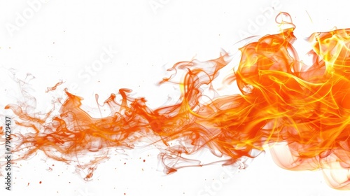 on fire flame white and clean background