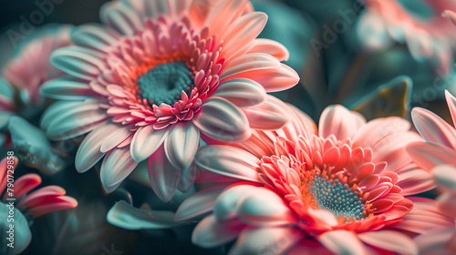 A macro photo of flowers, emphasizing the delicacy of their petals. 