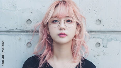 若いヘアカラーモデル　女性