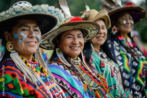Native American Women Wearing a Headdress