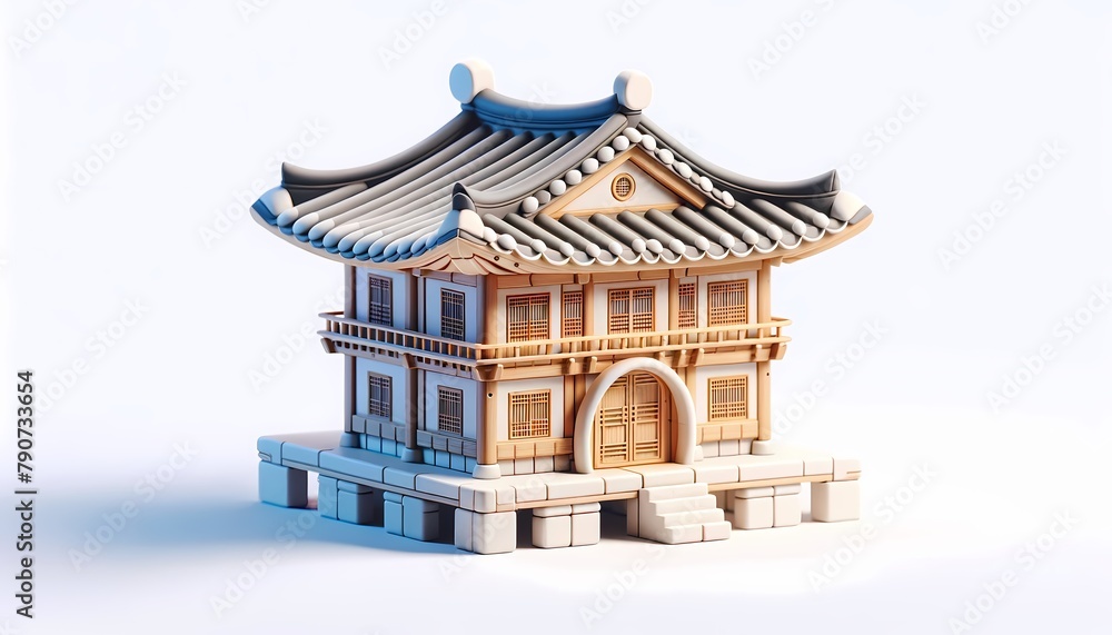 Traditional Korean Houses Hanok, Generative AI Traditional Korean Houses Hanok, Generative AI