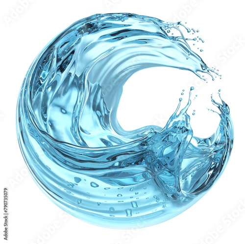 water liquid splash in sphere shape 3d illustration. © Anusorn