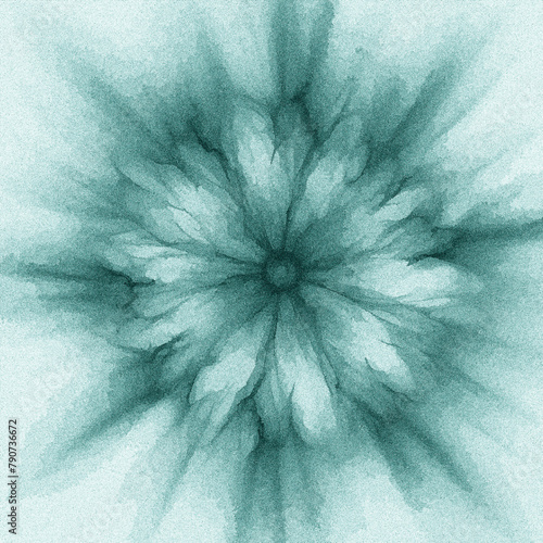 Esplosione di polvere a forma di fiori con raggi solari tipo nebulosa spazio tempo futuristico illustrativo increspato texturizzato verde salvia photo
