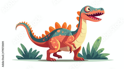 Cartoon dinosaur Spinosaurus vector illustration. D © Sofi