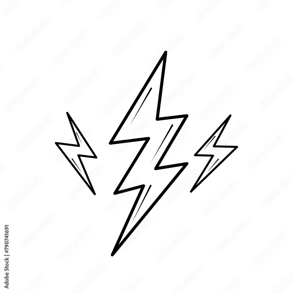 thunder icon on white background thunder icon on white background