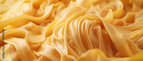 Fettuccine pasta twirl close-up in 3D style