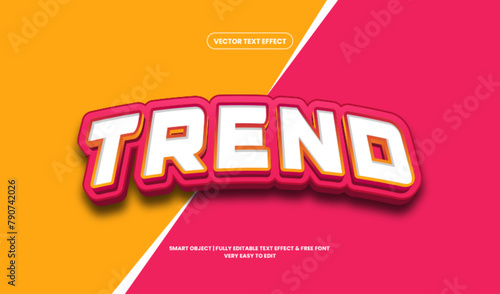 Vector 3d trend style text effect