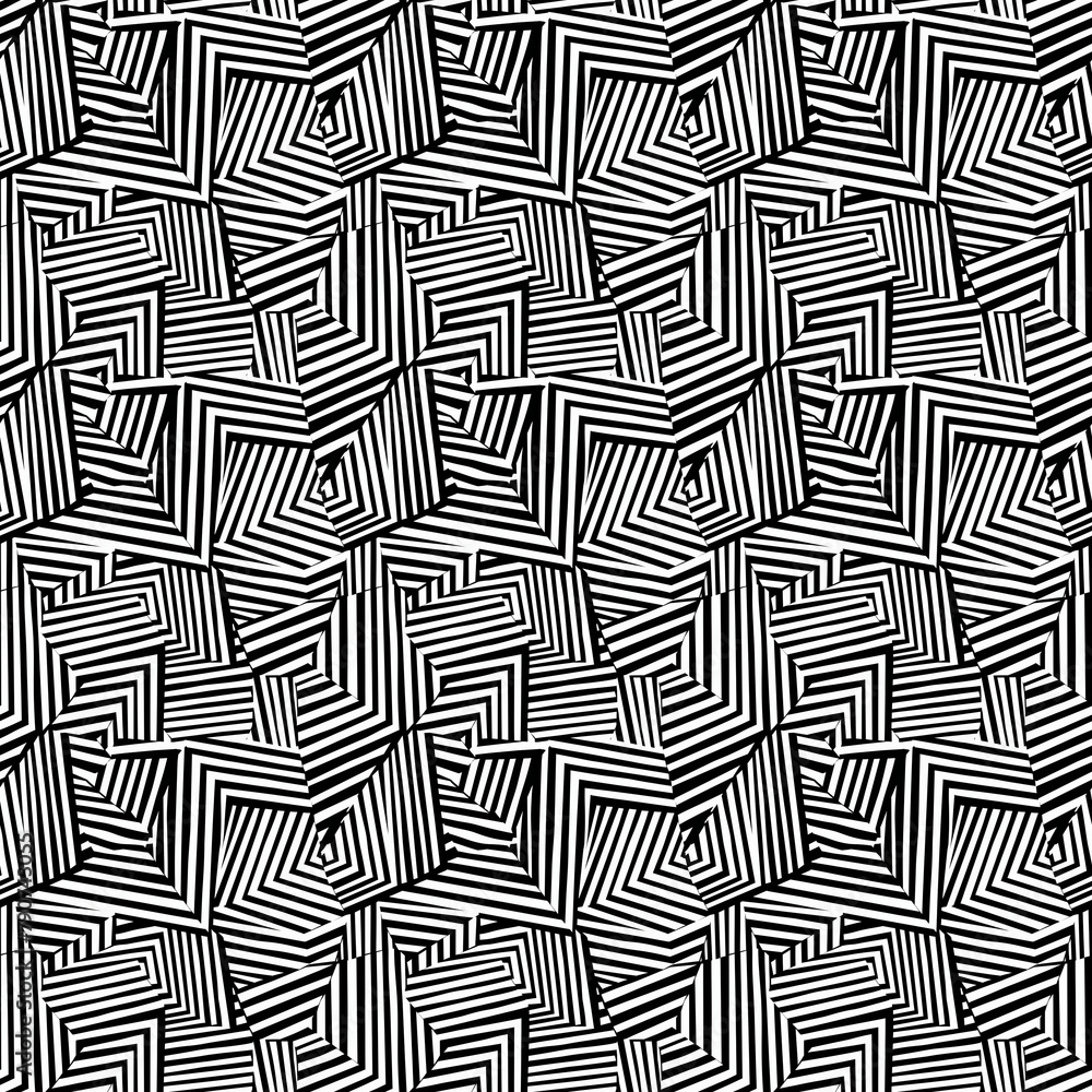 black and white monochrome geometric background, repeatable seamless background pattern tile