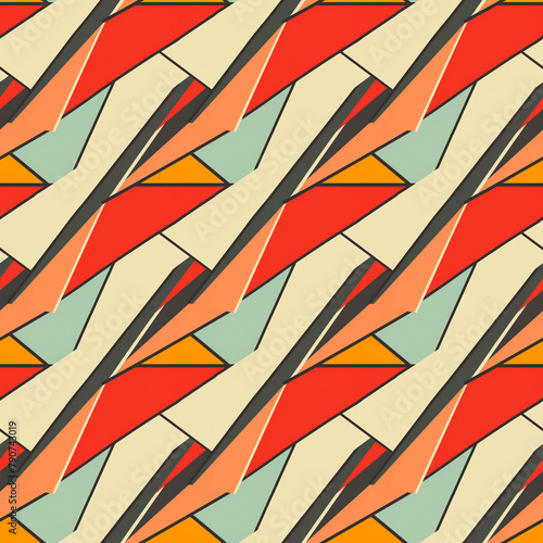 Wallpaper Mural muted tones geometric repeating background, repeatable seamless background pattern tile Torontodigital.ca