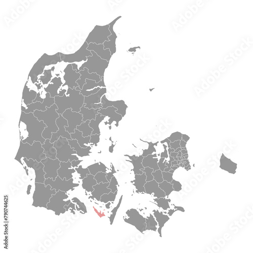 Ero Municipality map, administrative division of Denmark. Vector illustration.
