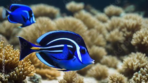 Blue tang Fish in the sea
