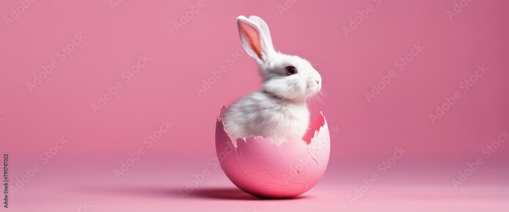 Illustration of a small rabbit with Easter eggs on a colored background. Illustration of a small rabbit with Easter eggs on a colored background.