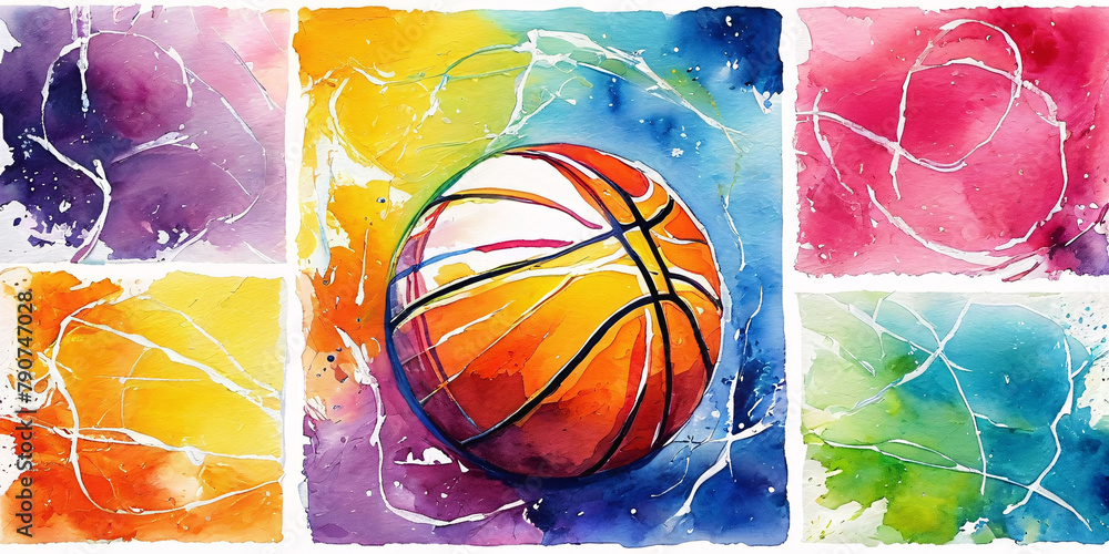 bascetball on abstract background