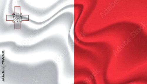 Принти на полотні Malta national flag in the wind illustration image