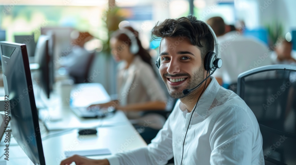 In-office salesman, contact center representative, and customer service support operator providing advise, aid, and skilled communication. Young consultant, CRM telemarketing, and contact us In-office salesman, contact center representative, and customer service support operator providing advise, aid, and skilled communication. Young consultant, CRM telemarketing, and contact us