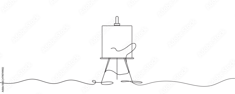 Easel in one continuous line. Vector illustration. Easel in one continuous line. Vector illustration.