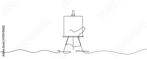 Easel in one continuous line. Vector illustration.