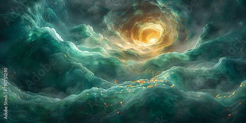 Emerald Oasis  A Calming Journey into Psychic Waves and Spiritual Connection