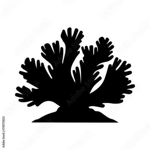 Illustration of sea Coral silhouette on isolated background
