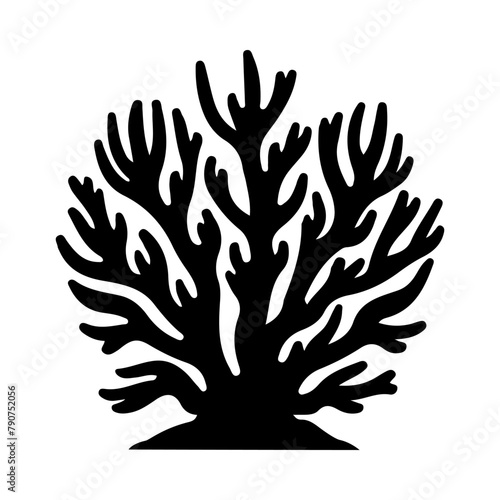 Illustration of sea Coral silhouette on isolated background