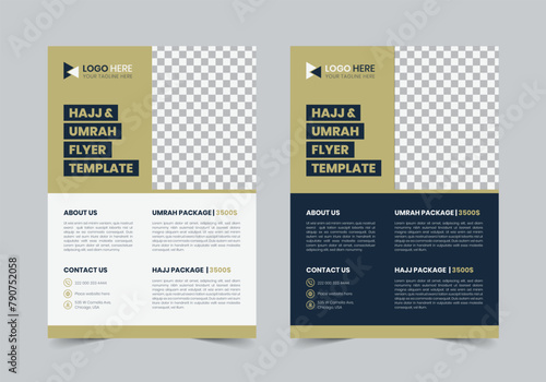 Simple Hajj & Umrah Flyer Template | A4 | Print Ready photo