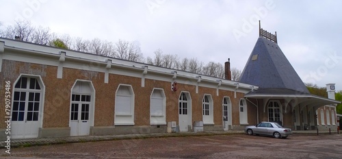 Europe, France, Grand Est region, Vosges, railway station in the town of Contrexeville