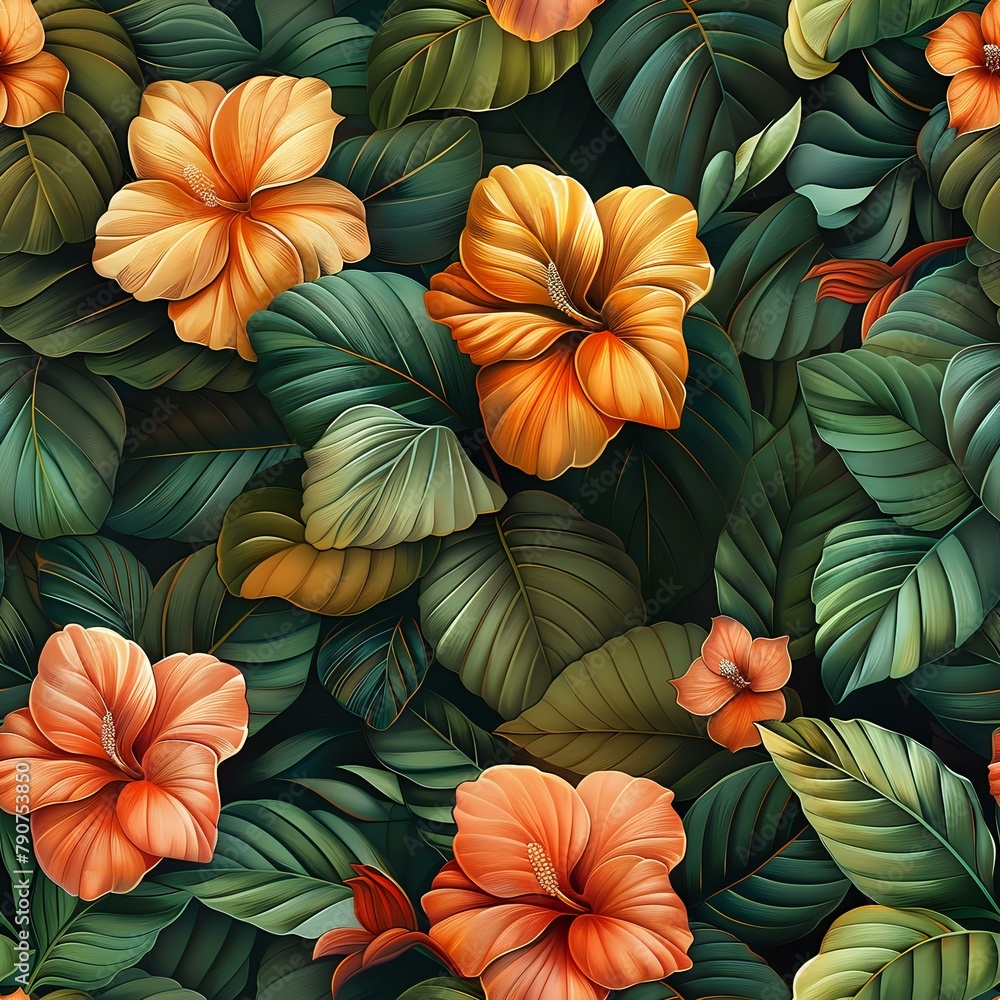 Tropical Botanical Watercolor Pattern Tropical Botanical Watercolor Pattern