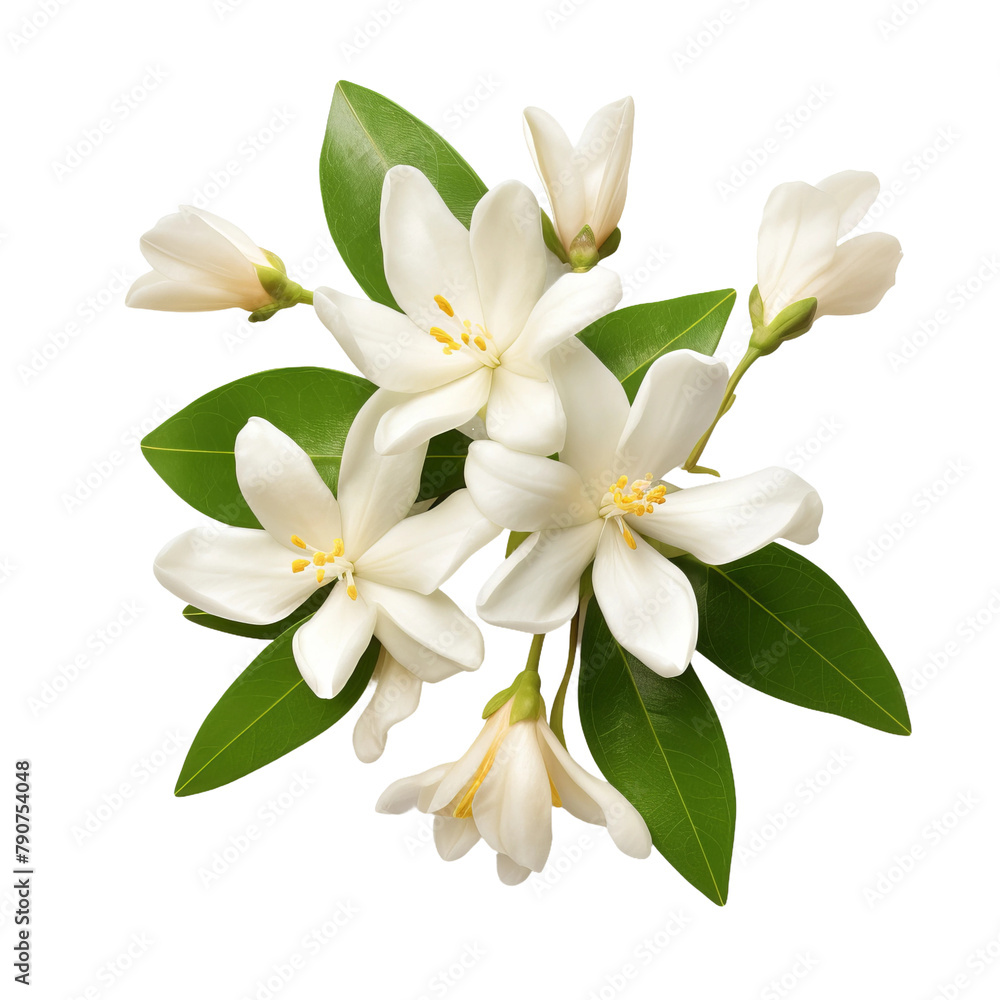 Beautiful Jasmine Isolated On White Background Beautiful Jasmine Isolated On White Background