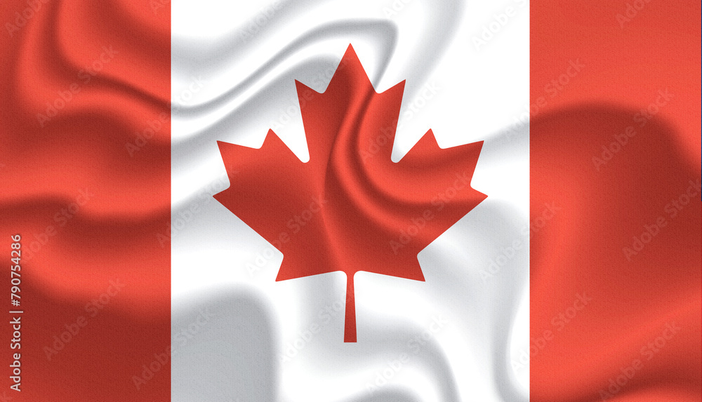 Obraz premium Canada national flag in the wind illustration image