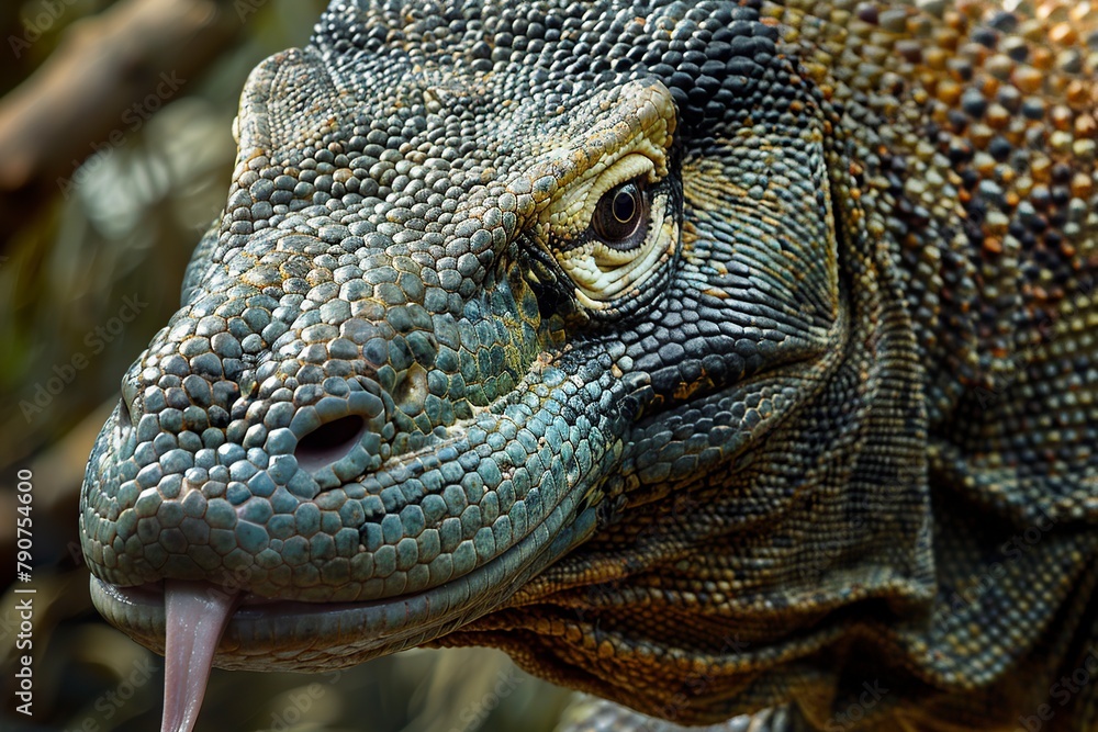 Obraz premium Close-Up of a Lizard With Tongue Out