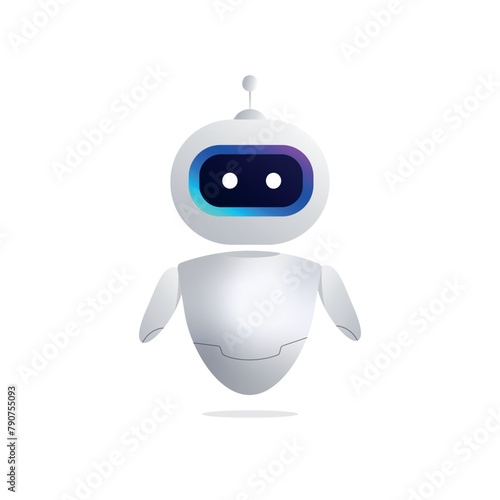 Chat Bot neural network, AI servers and robots technology, artificial bot mind and intelligent robotic building. Customer support service Chat Bot. 3D robot answer customer. Vector illustration © OksanaValion
