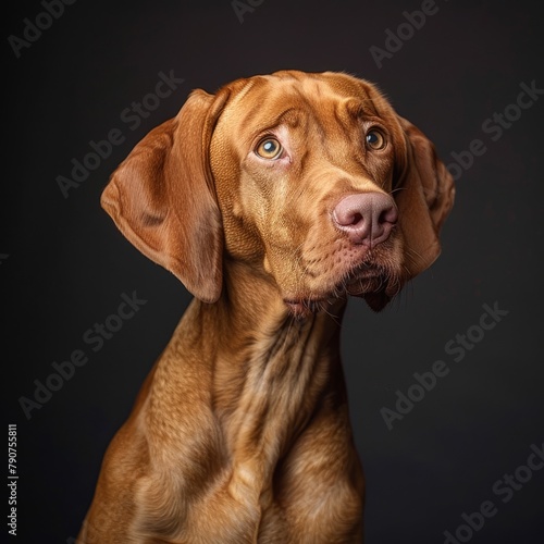 Adorable Hungarian Vizsla: Studio Shot of a Beautiful, Curious, and Cute Dog, Bred for Attention and Alone Time