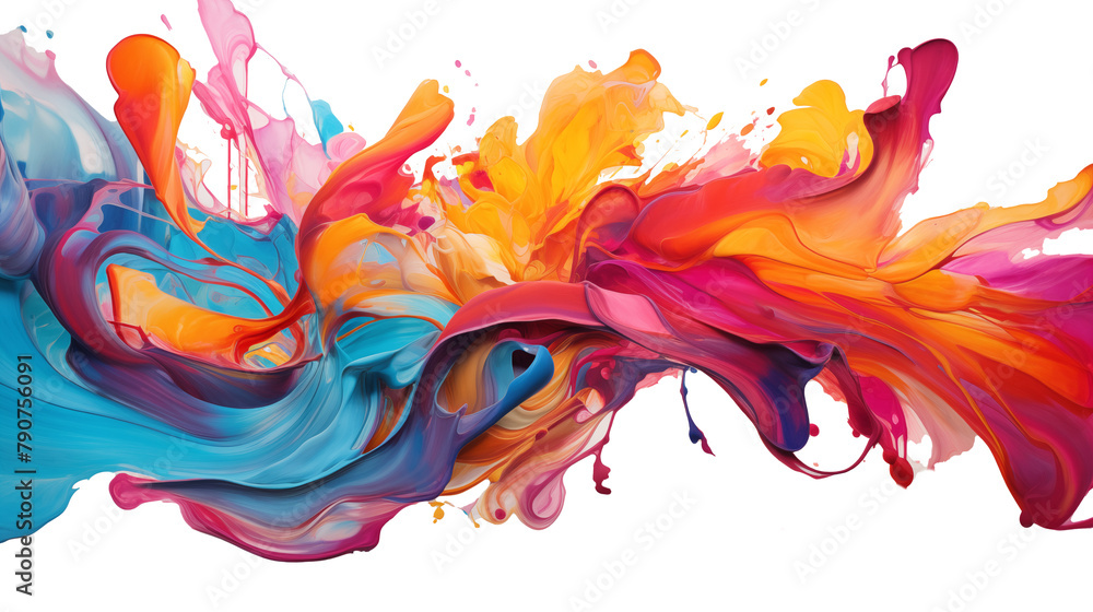 Fototapeta premium abstract vibrant splash of colors isolated. mockup design element