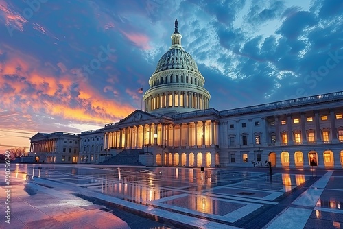 Capitol Building at dusk. photo