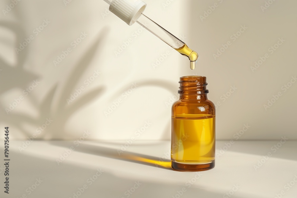 A bottle of oil is being poured into a glass A bottle of oil is being poured into a glass