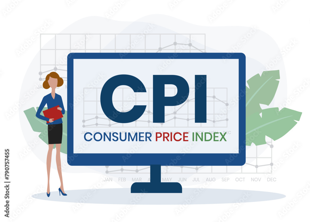 Consumer Price Index acronym. typography design illustration with line icons Consumer Price Index acronym. typography design illustration with line icons