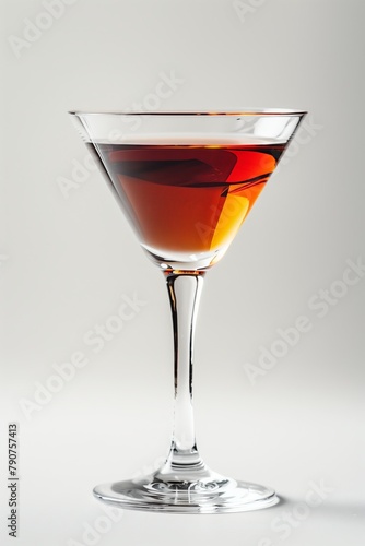 A glass of red liquid in a tall, thin glass