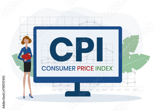 Consumer Price Index acronym. typography design illustration with line icons