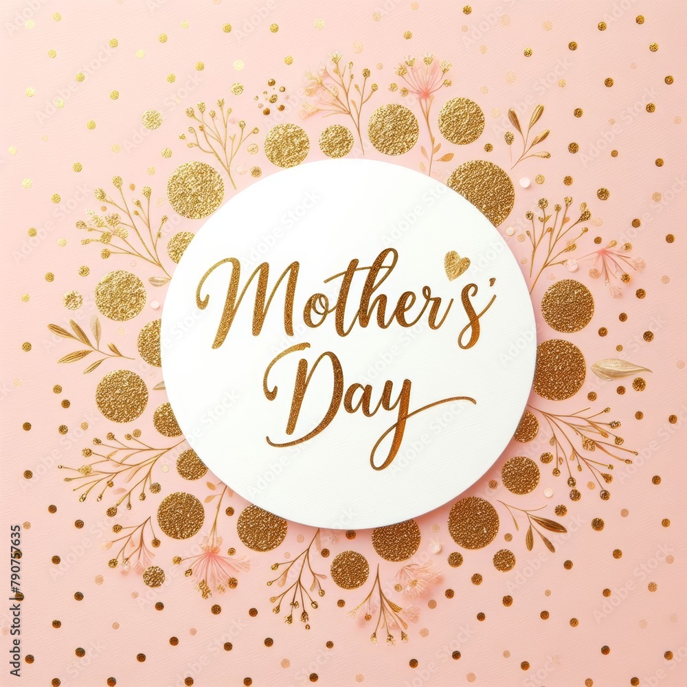 Elegant Mother's Day Greeting with Gold Confetti Elegant Mother's Day Greeting with Gold Confetti