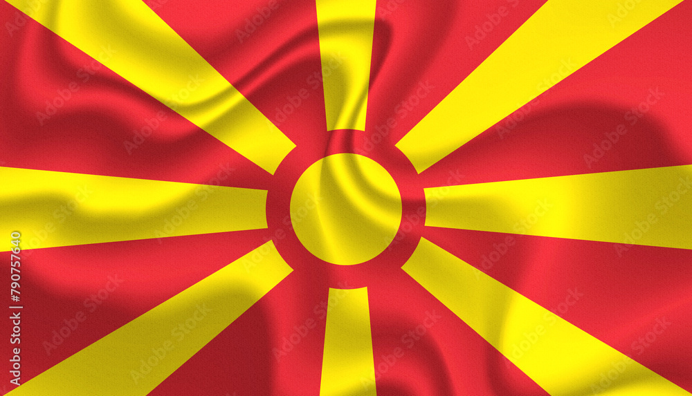 Macedonia national flag in the wind illustration image Macedonia national flag in the wind illustration image
