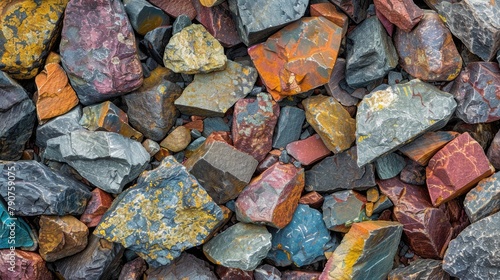 Closeup of Colorful Conglomerate Rock for Decorative Exterior Design Details