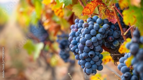 Fresh grapes on a vine